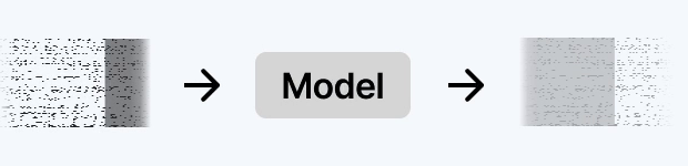 Spike raster with a masked block passed to a model, which reconstructs the masked activity.